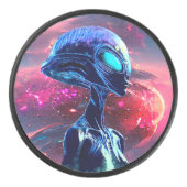 Buitenaardse Wijsheid Psychedelische Scifi Kunst Hockey Puck (Voorkant)