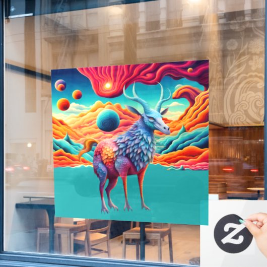 Buitenaardse Wilde Dieren Raamsticker (Cafe Raam)