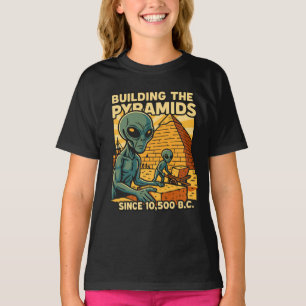 Buitenaardsen bouwen piramides bouw bemanning t-shirt