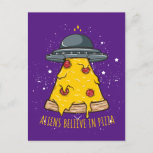 Buitenaardsen Geloven in Pizza Briefkaart
