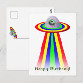 Buitenalien komt naar verjaardagsfeestje briefkaart (Voorkant / Achterkant)