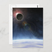 Buitenatmosfeer van de planeet aarde briefkaart (Voorkant / Achterkant)