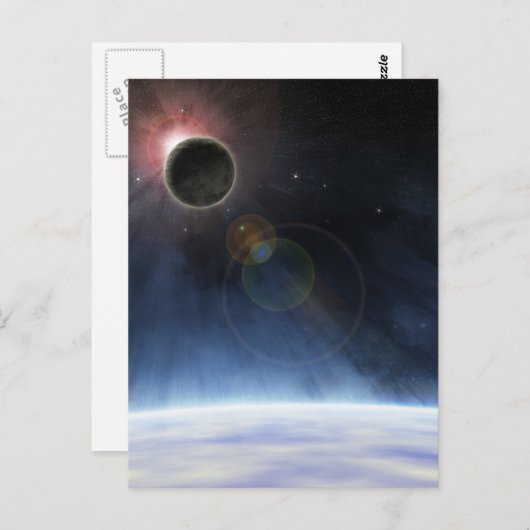 Buitenatmosfeer van de planeet aarde briefkaart (Voorkant / Achterkant)