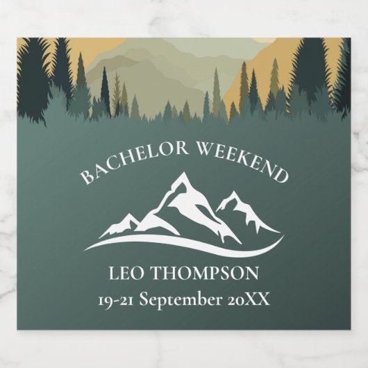 Buitenavontuur Berg Bachelor Weekend Bier Etiket (Enkel label)