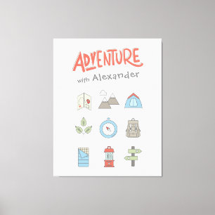 Buitenavontuur Camping Kinder Canvas Wall Art Afdruk