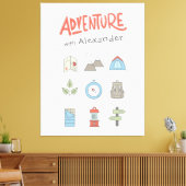 Buitenavontuur Camping Kinder Canvas Wall Art Afdruk (Insitu (Woonkamer))