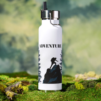 Buitenavontuur Wandelaar Silhouet & Motivatie Waterfles