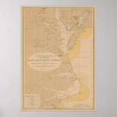 buitenbanken en vuurtorenkaart Chesapeake Poster (Voorkant)