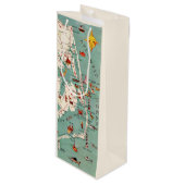 Buitenbanken  kaart Wijnzak Wijn Cadeautas (Voorkant Gekanteld)