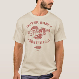 Buitenbanken Lobsterfest OBX Dark Red Retro T-shirt