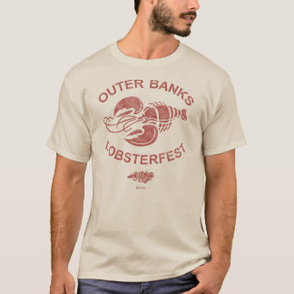 Buitenbanken Lobsterfest OBX Dark Red Retro T-shirt