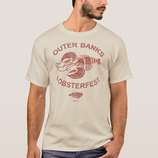 Buitenbanken Lobsterfest OBX Dark Red Retro  T-shirt (Voorkant)