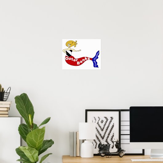 Buitenbanken Mermaid Poster (Thuiskantoor)