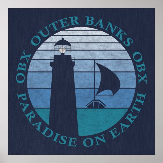 Buitenbanken OBX Blue Sky  marine Aqua Poster (Voorkant)