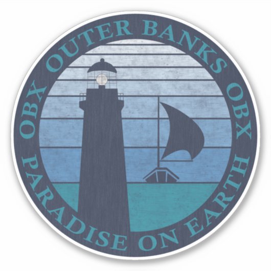 Buitenbanken OBX Blue Sky Navy Aqua  Sticker (Voorkant)