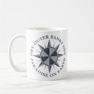 Buitenbanken OBX Compass Navy Blue Silver  Koffiemok