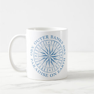 Buitenbanken OBX Nautical Compass Blue Koffiemok