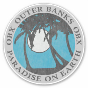 Buitenbanken OBX-paradijs op aarde (zilver) Sticker