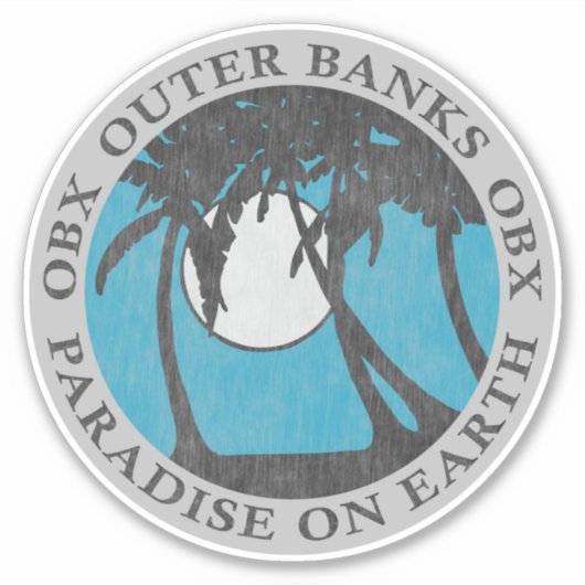Buitenbanken OBX-paradijs op aarde (zilver) Sticker (Voorkant)