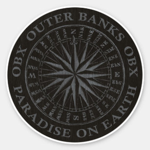 Buitenbanken OBX-paradijs op aarde zilver zwart Sticker