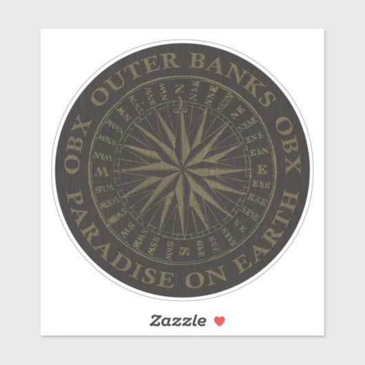 Buitenbanken OBX Paradise op aarde Gold Black Sticker (Vel)