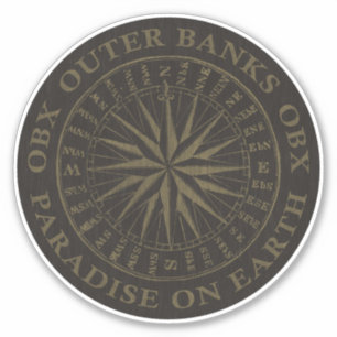 Buitenbanken OBX Paradise op aarde Gold Black Sticker