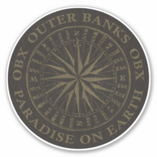 Buitenbanken OBX Paradise op aarde Gold Black Sticker