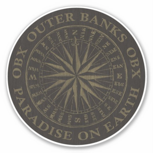 Buitenbanken OBX Paradise op aarde Gold Black Sticker (Voorkant)