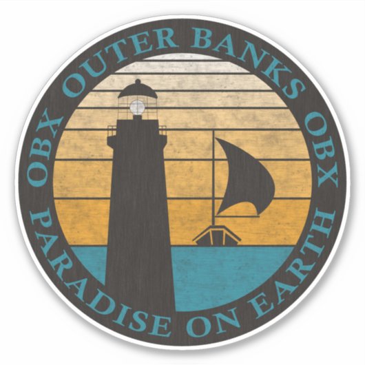 Buitenbanken OBX Sunset Black Aqua  Sticker (Voorkant)