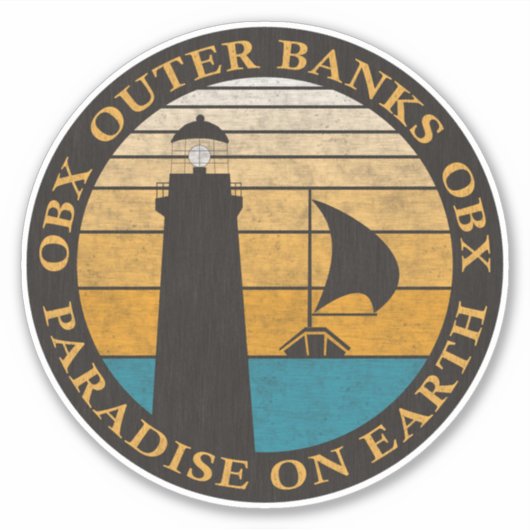 Buitenbanken OBX Sunset Black Sun Gold  Sticker (Voorkant)