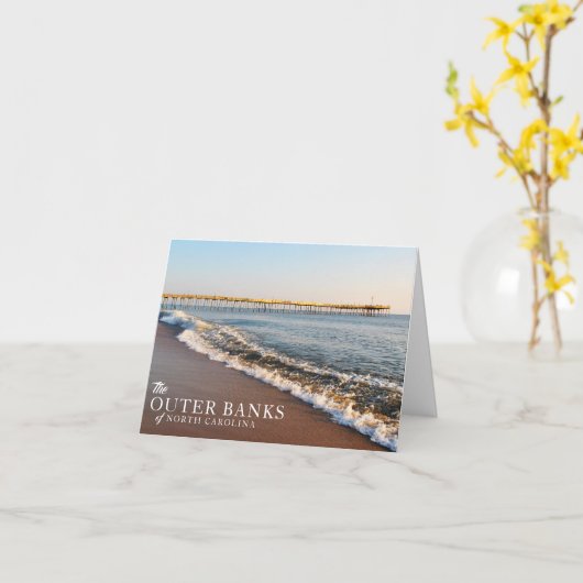 Buitenbanken Pier Notecards Kaart (Gele Bloem)