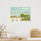 Buitenbanken Sand Dunes en Seagulls Posters (Keuken)