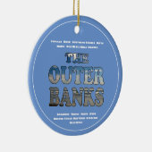 Buitenbanken Strand Tekst en steden OBX Keramisch Ornament (Rechts)