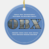 Buitenbanken Strand Tekst en steden OBX Keramisch Ornament (Achterkant)