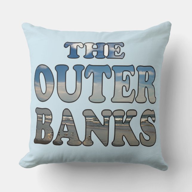 Buitenbanken Strandtekst Kussen (Voorkant)