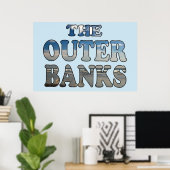 Buitenbanken Strandtekst Poster (Thuiskantoor)