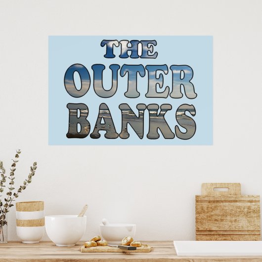 Buitenbanken Strandtekst Poster (Keuken)