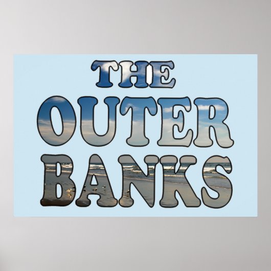 Buitenbanken Strandtekst Poster (Voorkant)