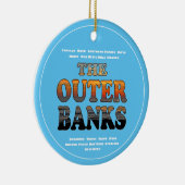 Buitenbanken Sunrise Tekst en steden OBX Keramisch Ornament (Rechts)