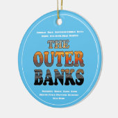 Buitenbanken Sunrise Tekst en steden OBX Keramisch Ornament (Links)