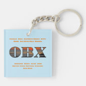Buitenbanken Sunrise Tekst en steden OBX Sleutelhanger (Achterkant)