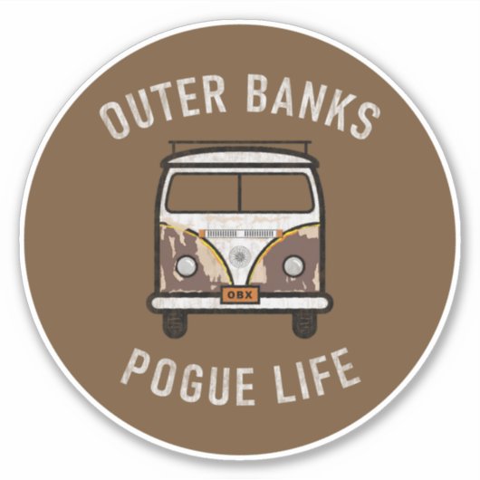 Buitenbanken Van Pogue Life OBX (bruin) Sticker (Voorkant)