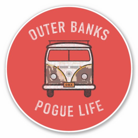 Buitenbanken Van Pogue Life OBX  (rood) Sticker (Voorkant)