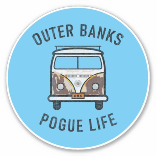 Buitenbanken Van Pogue Life OBX  (Sky Blue) Sticker (Voorkant)