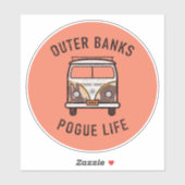 Buitenbanken Van Pogue Life OBX  (zalm) Sticker (Vel)