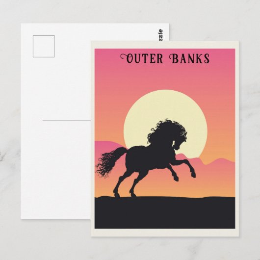  buitenbanken Wilde Paarden Sunset Briefkaart (Voorkant / Achterkant)