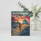 Buitenbanken Zonsondergang Reizen Ad Briefkaart (Staand voorkant)