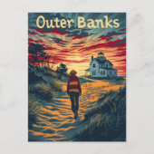 Buitenbanken Zonsondergang Reizen Ad Briefkaart (Voorkant)