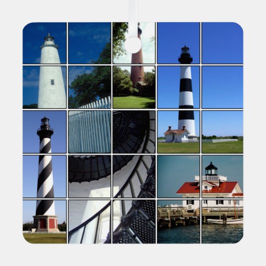 Buitenbankvuurtoren Metalen Ornament (Voorkant)