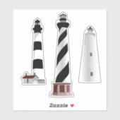 Buitenbankvuurtoren - Stickers van azijn (Vel)